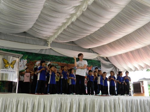 Dancing children at Penang Butterfly Farm. Dancing children at Penang Butterfly Farm.